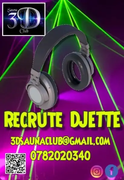 Recrute DJETTE, tu es motivée, souriante, tu aimes mixer en Club? Envoie nous un mail 3dsaunaclub@gmail.com